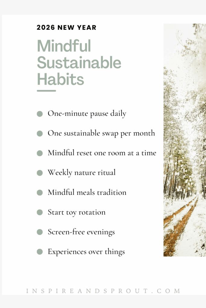 Mindful Sustainable Habits. Mindful New Year's Habits. Mindful Parenting Tip.